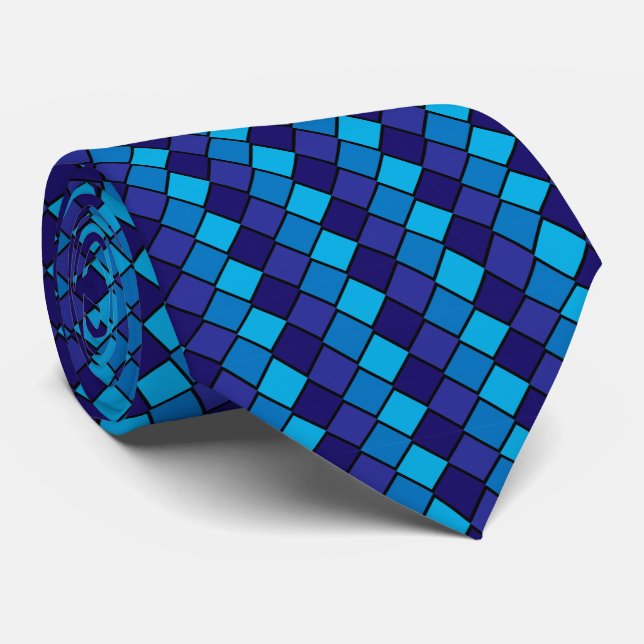 Aqua, Azul e Roxo - Gravata de Pescoço (Rolled)