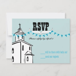 Aqua Blue Bunting Estamos indo para a Capela RSVP