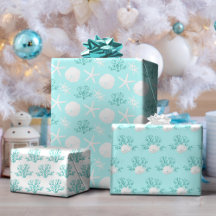 Aqua Blue Christmas Beach Starfish Dólar