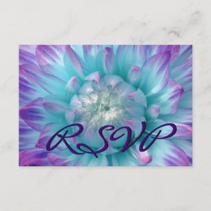 AQUA BLUE Dahlia RSVP Resposta Nupcial