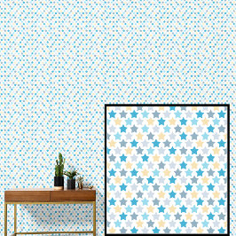 Aqua Blue Lemon Yellow Stars