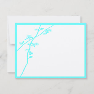 Aqua Blue Wild Flower Branch RSVP