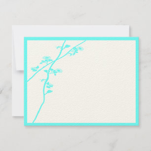 Aqua Blue Wild Flower Branch RSVP