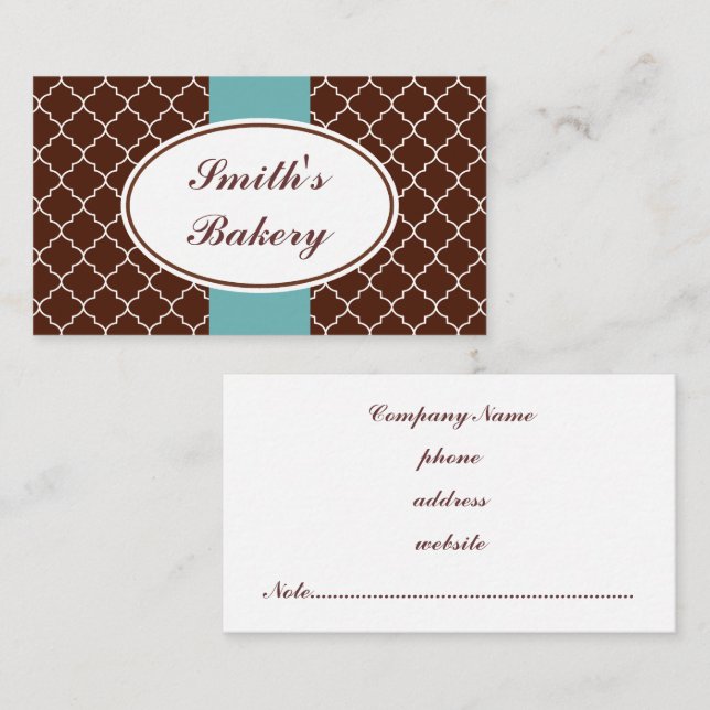 Aqua Chocolate Cartão de visita (Frente/Verso)