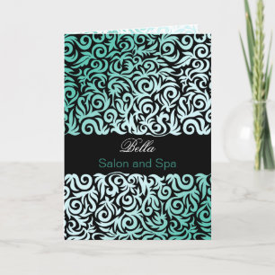 aqua damask Business Obrigado Cartões