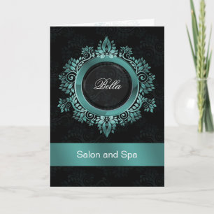 aqua damask Business Obrigado Cartões
