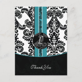 aqua damask Obrigado Cartões