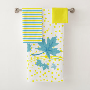 Aqua das folhas de bordo, grupo amarelo de toalha
