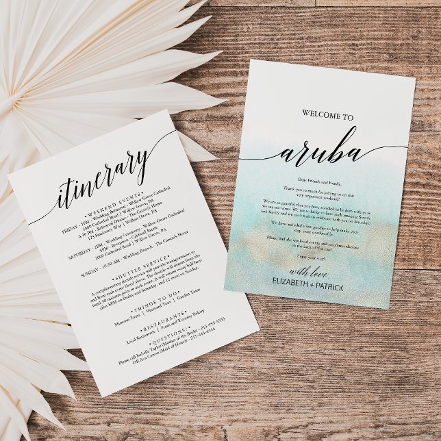 Aqua Dourada Beach Aruba - Carta de Boas-vindas e  (Criador carregado)