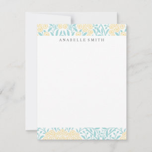 Aqua e Cor damasco floral amarela