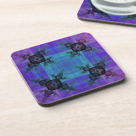 Aqua e Lilac Fractal Joy Porta-copos de Plástico