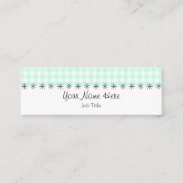 Aqua Gingham stripe cartão de visita skinny