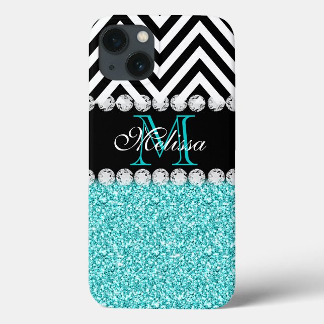 AQUA GLITTER BLACKEVRON MONOGRAMMED (Verso)
