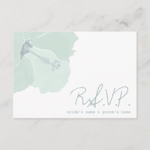 Aqua Hibiscus Flower Tropical Beach Wedal RSVP