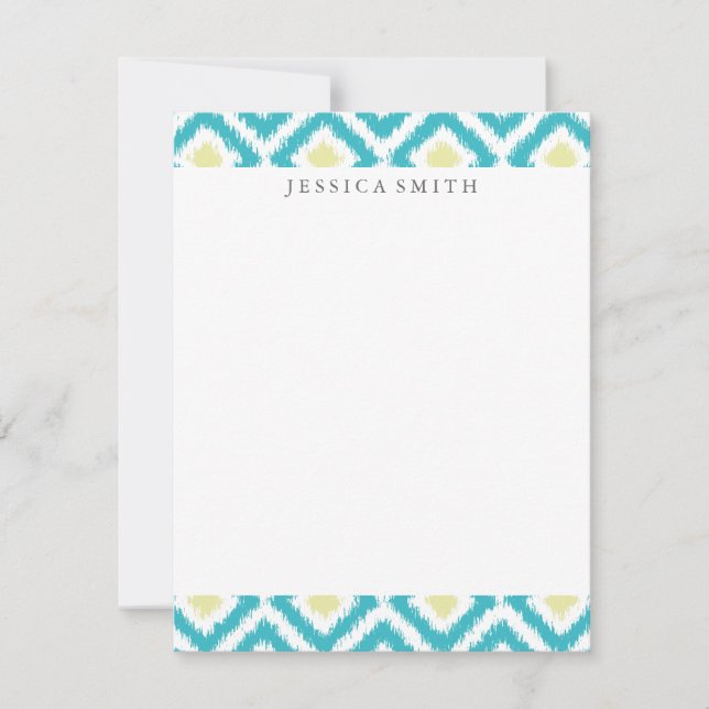 Aqua Lemon Diamouros Ikat Pattern (Frente)