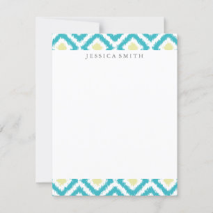 Aqua Lemon Diamouros Ikat Pattern