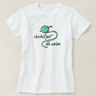 Aqua Menthe Crochet Rápido, Morra T-Shirt Quente