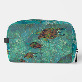 Aqua Mosaico Lg Zippered_Bag Tartarugas Indigenosi