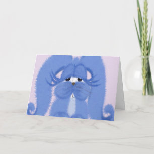 Aqua o coelho com olhos sonolentos Cartão de Pásco