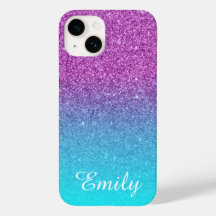 Aqua Ombre Glitter Roxo Personalizado