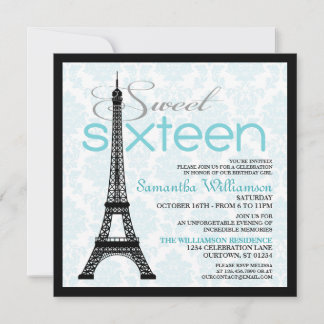 Aqua Paris Sweet 16 Convites