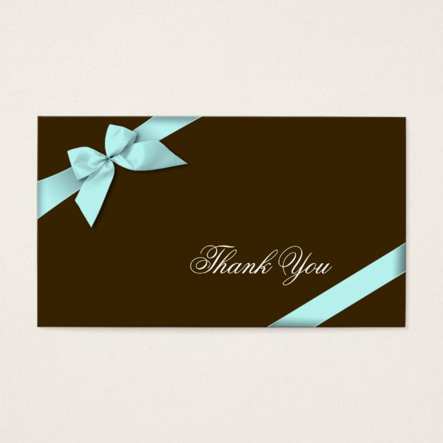 Aqua Ribbon Obrigado Minicard (Frente)