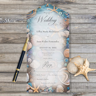 Aqua Seashell Rustic Beach No Janto