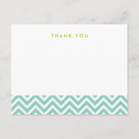 Aqua Simple Chevron Obrigado A Notar Cartões