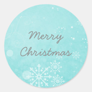 Aqua Snowflake Roda os adesivos de Natal