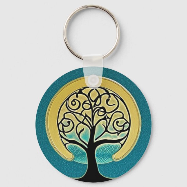 Aqua Tree of Life Chaveiro (Frente)