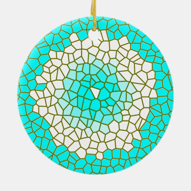 Aqua White Staink Glass Design> Ornamentos de Padr (Traseira)