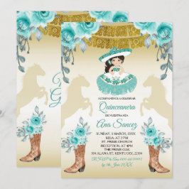 Aqual Teal Turquoise1 Charra Mis Quince Convite