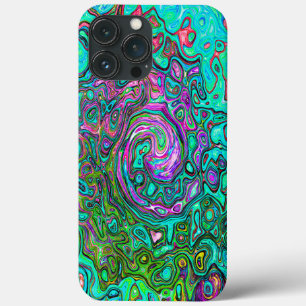 Aquamarina Groovy Abstrata Retro Líquido Turbilhão