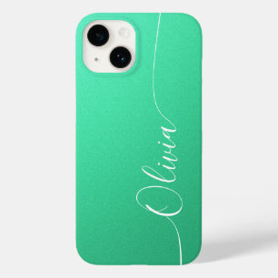 Aquamarine Branco Nome Personalizado Elegante Cali