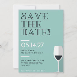 Aquamarine Elegante Moderno Salve o Convite de Dat