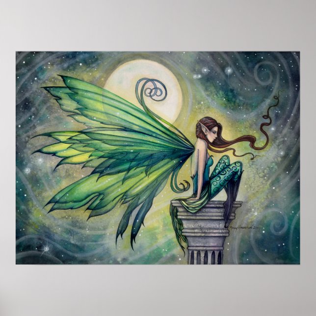 Aquamarine Fairy Fantasy Art Poster (Frente)