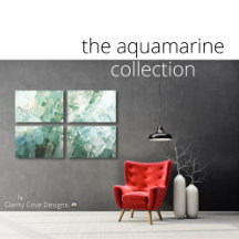 Aquamarine Gemstone Crystal Stretch Canvas