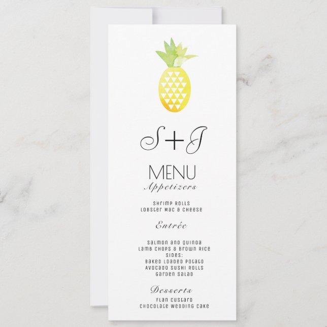Aquarela Abacaxi Oasis Tropical Fruta - Menu (Frente)