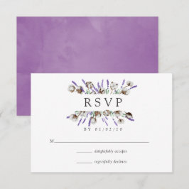 Aquarela Algodão Lavanda Casamento Campo RSVP Ca