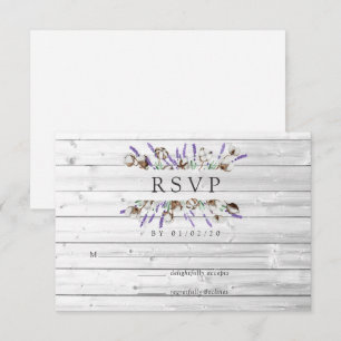 Aquarela Algodão Lavanda Casamento País RSVP Ca
