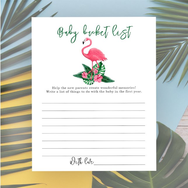 Aquarela Aloha! Flamingo Rosa - Lista de bebês (Criador carregado)
