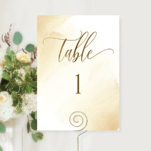 Aquarela Amarela Dourada, Número de Mesa Moderno