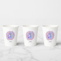 Aquarela Astrologia - Copos de Papel Gêmeos