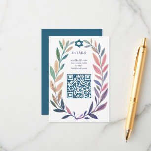 Aquarela Botânica CONVITE Bar Mitzvah QR personali