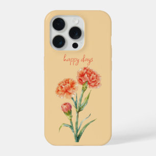 Aquarela Botânica de Cravo Coral com Nome Personal