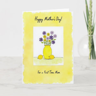 Aquarela Buquê Cartão Amarelo