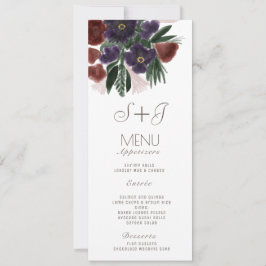 Aquarela Buquê de Flora Botânica Rústica - Menu