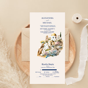 Aquarela Casamento em Santorini Tudo Incluído