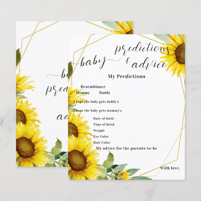 Aquarela Chá de fraldas de girassol Folheto (Frente/Verso)