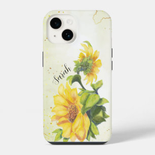 Aquarela Cheia Girassol Arte Personalizada